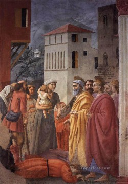  mi Arte - La distribución de las limosnas y la muerte de Ananías Christian Quattrocento Renacimiento Masaccio